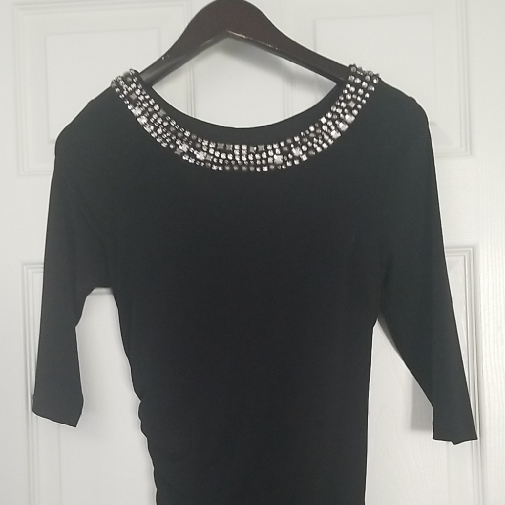 Le Chateau Black Satin Top